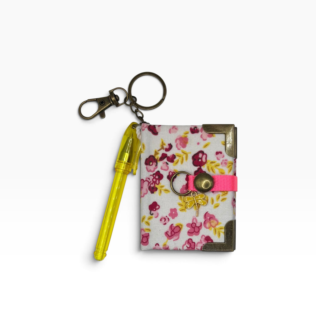 Pink Floral Keychain Clip