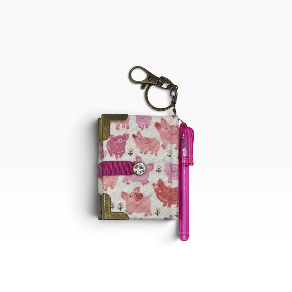 Pink Pigs Keychain Clip