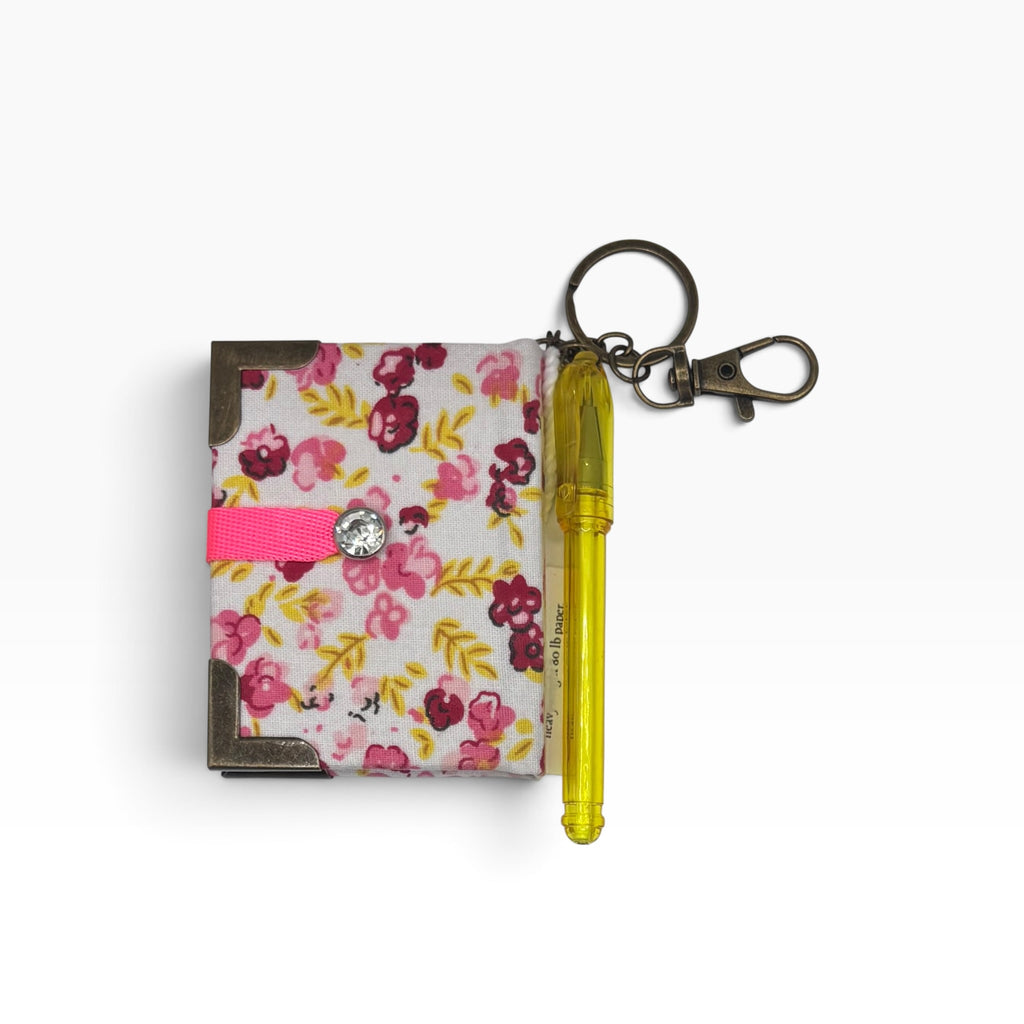Pink Floral Keychain Clip