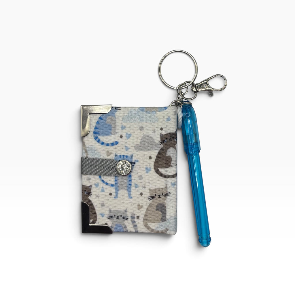 Blue Kitties Keychain Clip